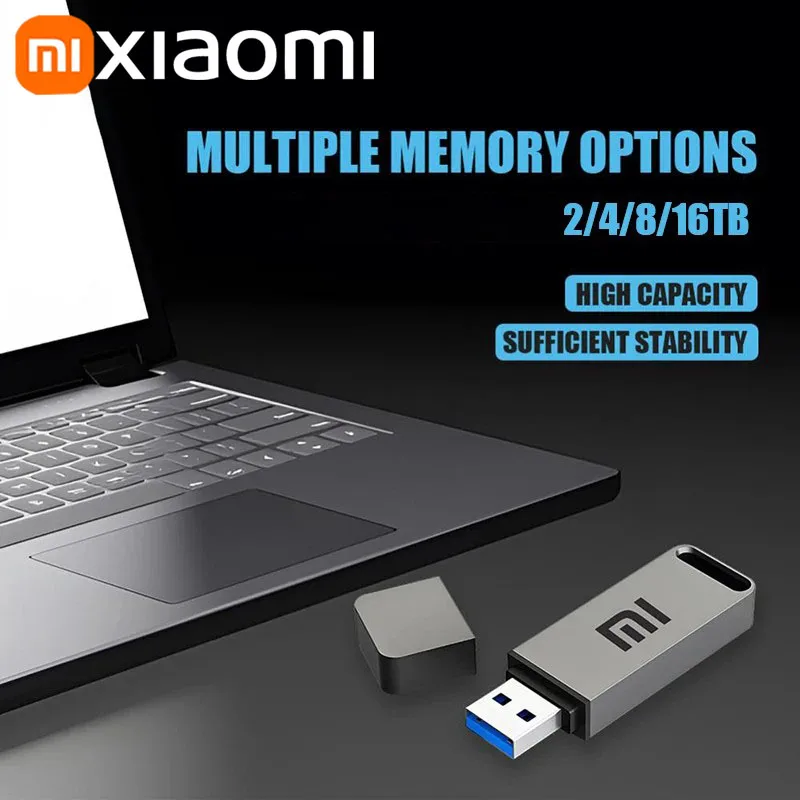 Xiaomi Original Pen Drive 16TB USB 3.2 Flash Drive High-Speed Pen Drive Type-C Metal USB Memory For Computer Storage Devices