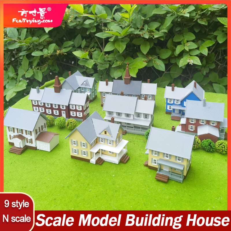 Modelo em escala N Dwelling House 1:150 Kit de modelo de pátio estilo americano Material de construção Diorama escala Treno Layout ferroviário