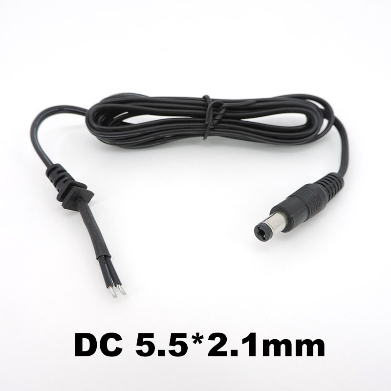 電源アダプタ供給コード DC オスプラグ 2pin DC ワイヤーケーブル 5.5*2.1 ミリメートル出力 cctv カメララップトップ充電器 150 センチメートル修理