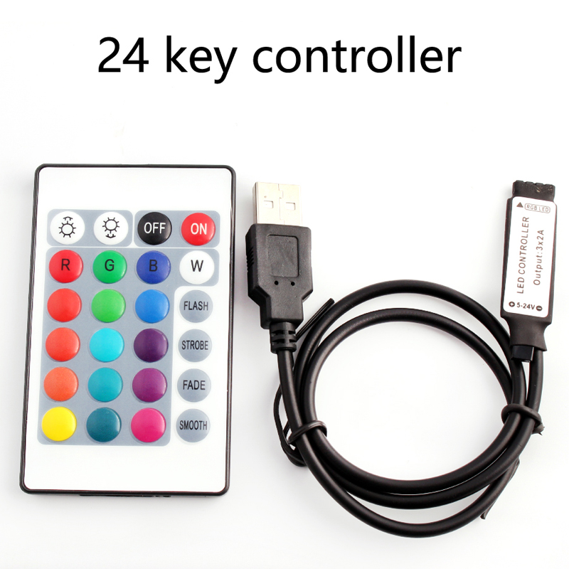 SMD 2835 5050 RGB 5 V 12 V 24 V USB LED RGB Controller Für USB LED Streifen Licht LED Streifen Controller Drahtlose Fernbedienung