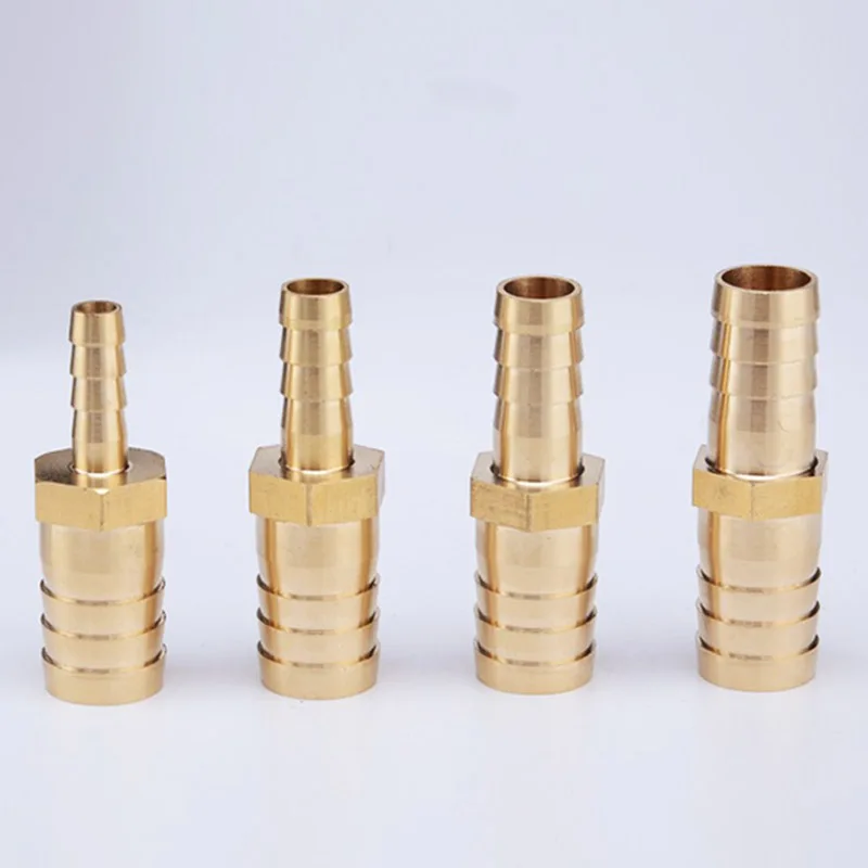 Full-size Brass 2 Way Barbed Pipe Fitting Reducer/Equals Straight Connector Pagoda Hose Barb OD 2.5 3 4 5 6 8 10 12 14 16-32mm