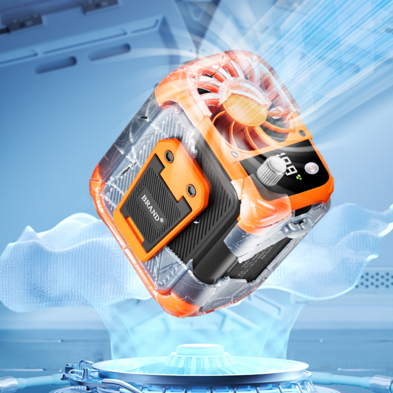 Mini-heupventilator met hoge snelheid, bladloze USB-hangende nekventilator, multifunctionele ventilator voor mobiele verlichting met digitaal display voor buiten