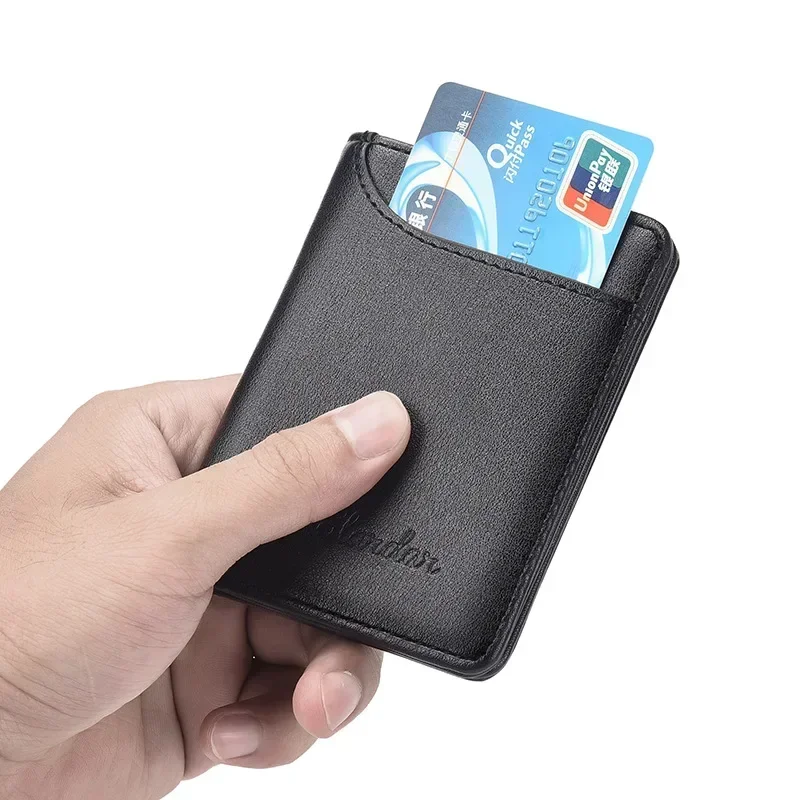 1PC ใหม่ Super Slim Soft กระเป๋าสตางค์ PU หนังมินิบัตรเครดิตกระเป๋าสตางค์กระเป๋าสตางค์ผู้ถือบัตรกระเป๋าสตางค์ผู้ชายบางขนาดเล็กสั้นกระเป๋าสตางค์ผิว