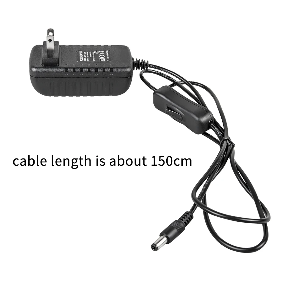 Adattatore di alimentazione 12V con interruttore Convertitore per caricabatterie con spina UE/USA AC 100-240V a DC 12V Driver trasformatore di illuminazione a LED 1A 2A 3A
