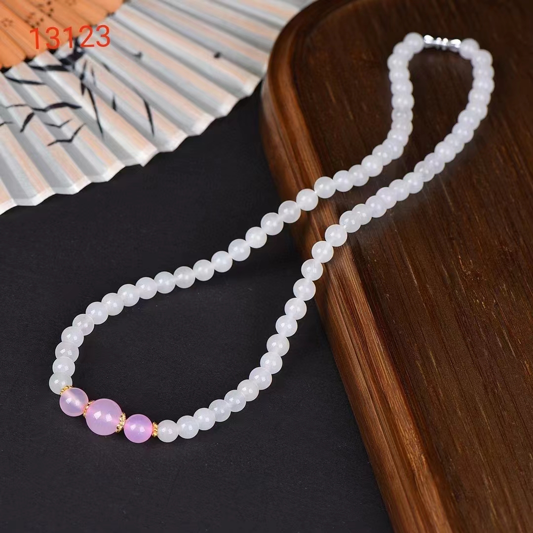 Jade de Seda Dourada Corrente Mão e Colar para Mulheres, Pedra Natural, Corrente Redonda Talão, Pulseiras de Pedras Preciosas, Encantos Jóias, Presentes do Dia das Mães