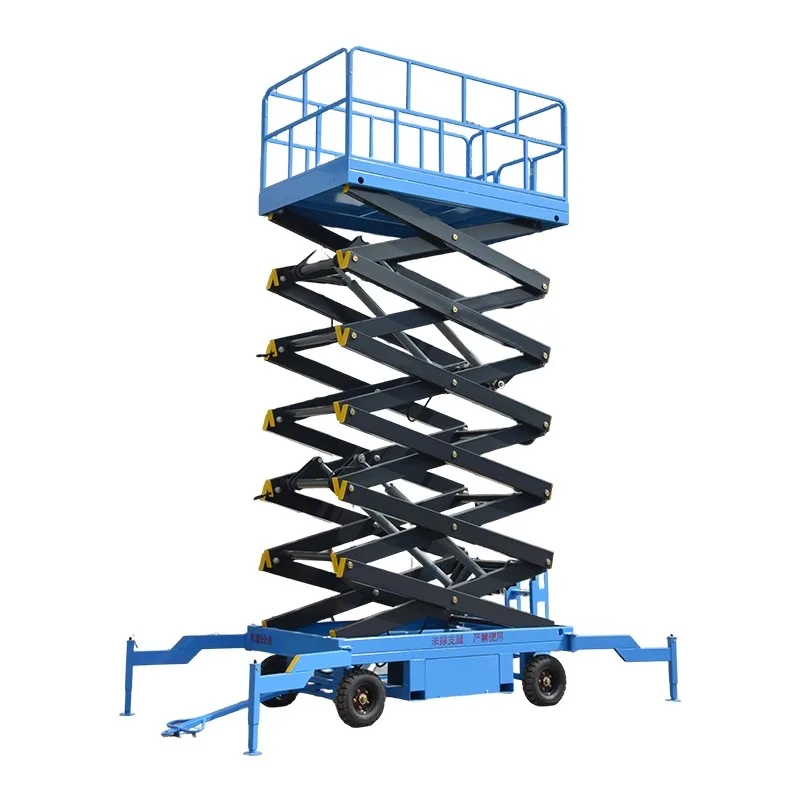 Plataforma elevadora de tijera móvil, 10M, 3000Kg, envío rápido, camión de trabajo aéreo autopropulsado sobre orugas