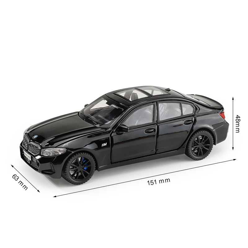 1/32 BMW 320i Sedan Miniature Diecast Toy Car Model Sound & Light Doors Openable Educational Collection Gift for Children Boy