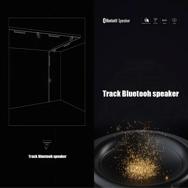 Modern Magnet Track Bluetooth Speaker Wireless Stereo Sound Box Bluetooth 5.3 Speakers 20 Type/Ultra-thin Magnetic Track Light