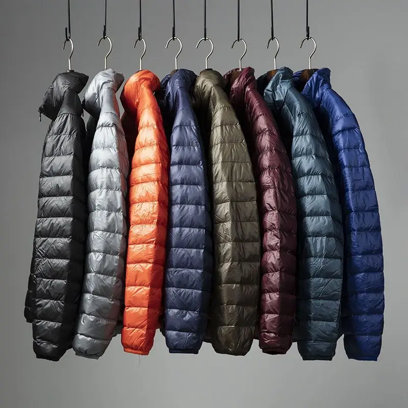 Jaqueta Masculina Leve de Aodão com Isolamento Térmico para Outono e Inverno, Estilo Curto com Gola Alta, Casual e Portátil...