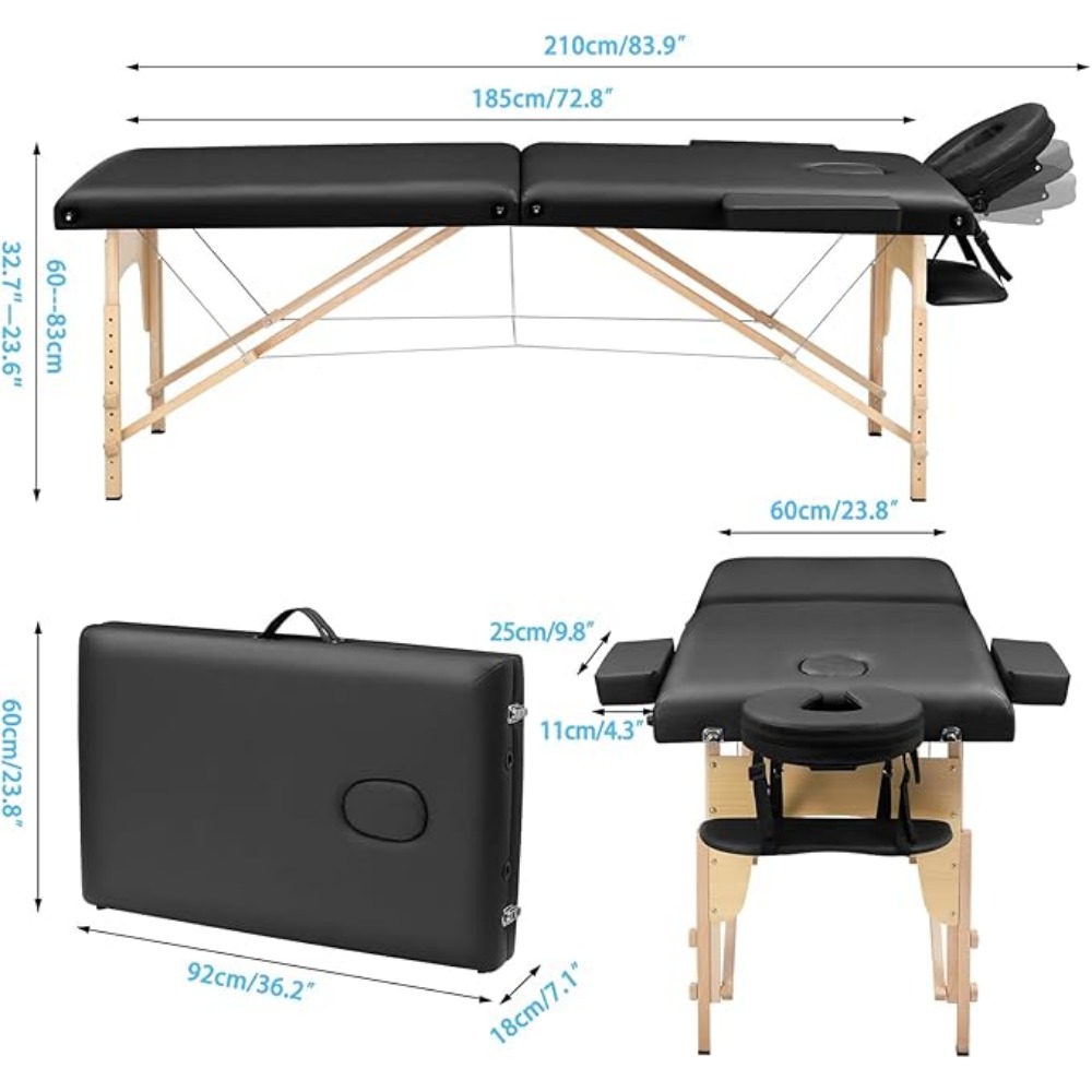 Massage Table Portable Lash Bed: Foldable Physical Therapy Table for Spa Tattoo (Purple)