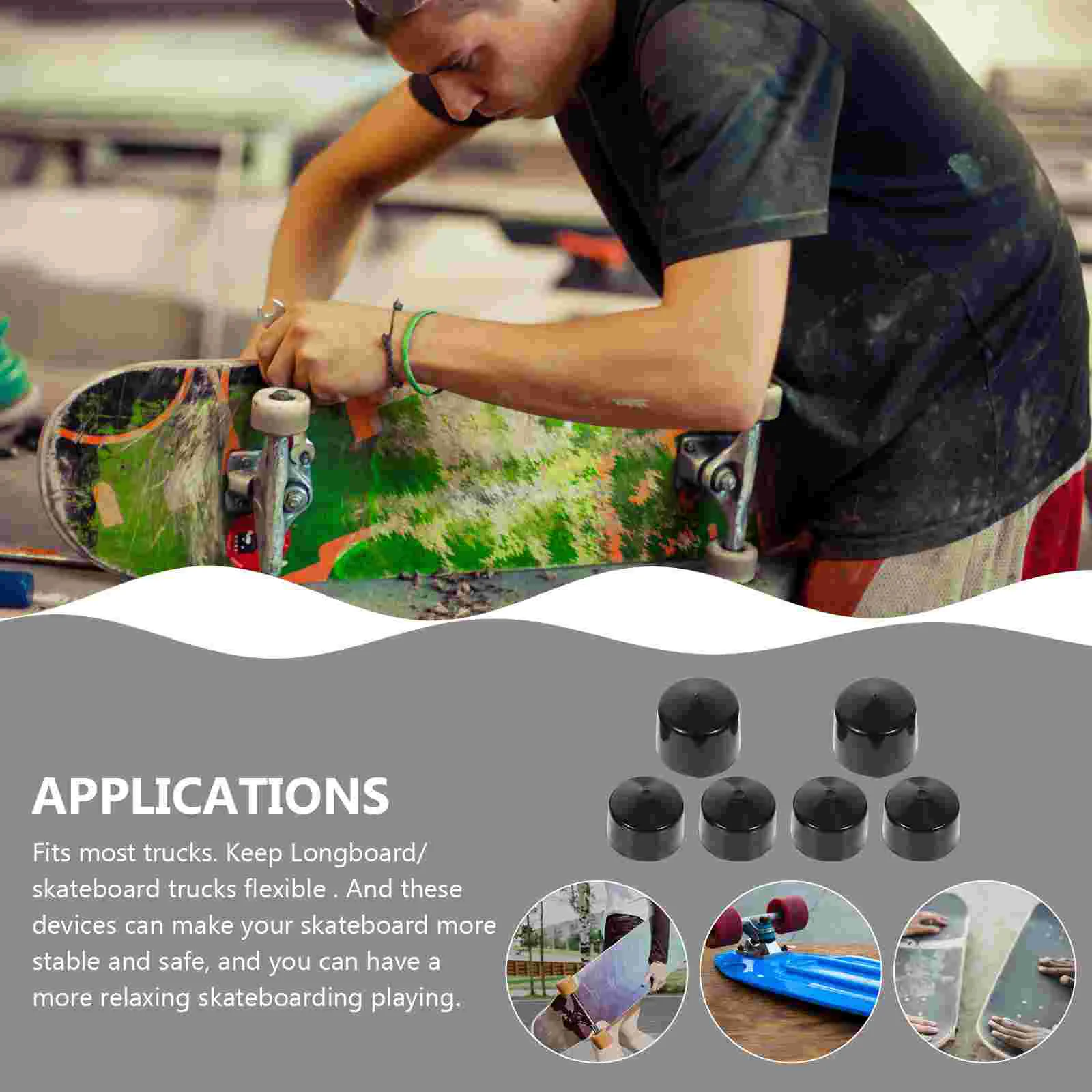 2 ชุด Longboard รถบรรทุกเปลี่ยนสเก็ตบอร์ดจุดถ้วย Longboard อะไหล่สเก็ตบอร์ดกลางแจ้งสร้างฮาร์ดแวร์ชุดสีดํา
