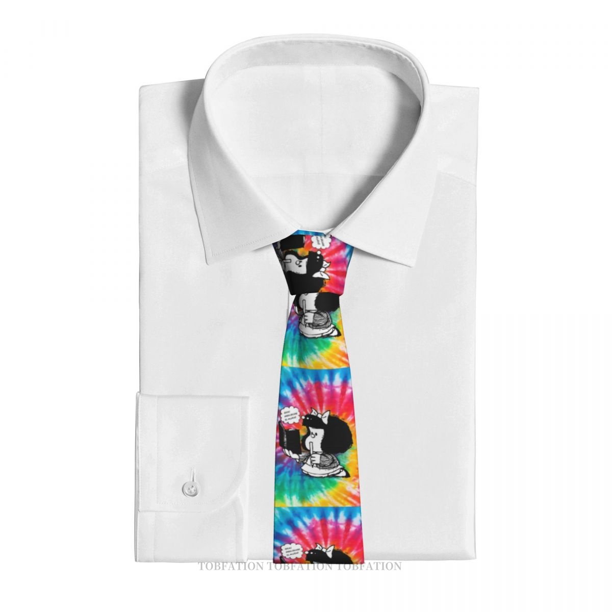 Mengubah Dunia Mafalda Anime Klasik Pria Dicetak Poliester 8Cm Lebar Dasi Cosplay Pesta Aksesori