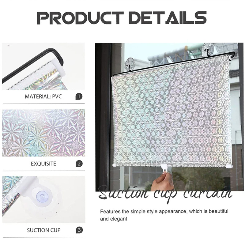 Universal Roller Blinds Suction Cup Sunshade Blackout Curtain Car Bedroom Kitchen Office Window Sun-shading Curtains Nail-free