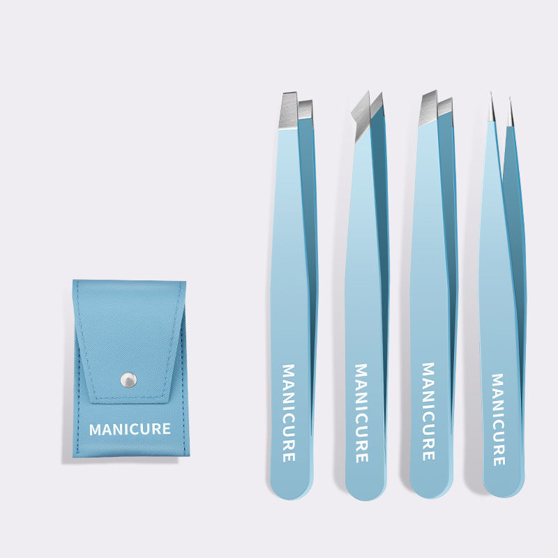 Clip per sopracciglia inclinate in acciaio inossidabile Strumenti per il trucco per la rimozione delle ciglia Pinzetta per sopracciglia Estrattore per peli fini per bellezza dei capelli colorati