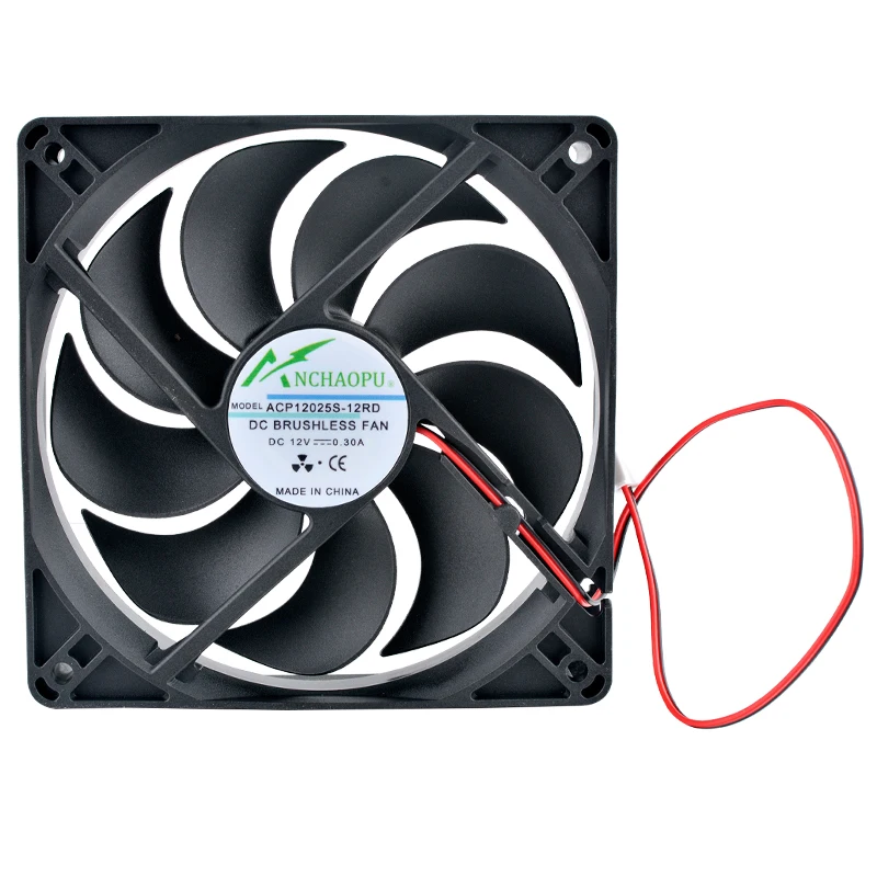 ACP12025S 12 cm 120 mm Lüfter 120 x 120 x 25 mm DC12 V 0,30 A 2000 U/min Hochgeschwindigkeits-Lüfter für Gehäuse-Netzteil