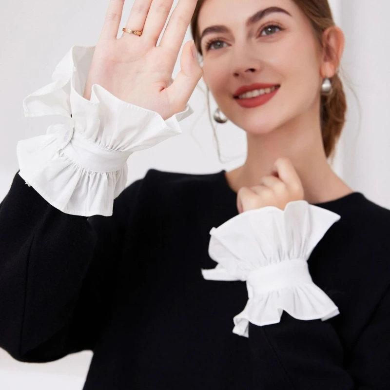 2 Stück Stickerei-Spitzenärmel, Lolitas, gefälschte Ärmel, Manschettenverlängerung, elegante, stilvolle Ärmel, modisches Accessoire