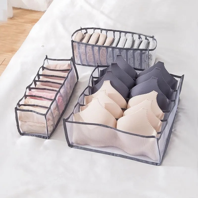 1pc 속옷 서랍 주최자 보관 상자 접이식 옷장 주최자 서랍 분배기 보관 상자 속옷 양말 브래지어