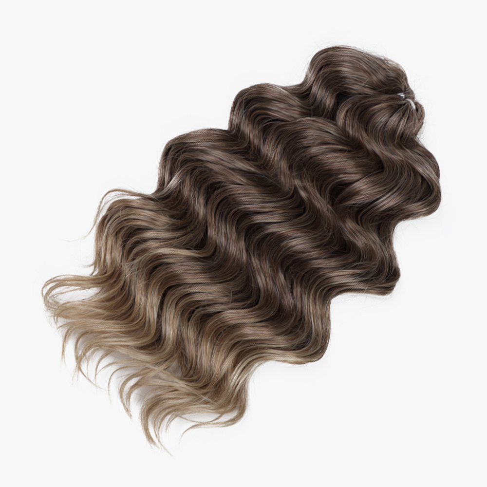 Extensions Capillaires Synthétiques Bouclées au Crochet, Couleur Blond Ombré, Brun et Blanc, 16 Pouces