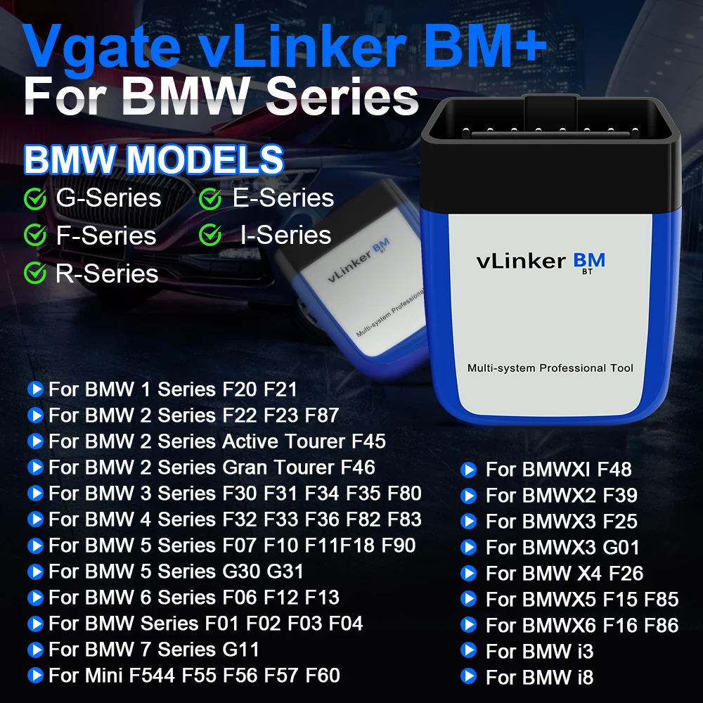 Vgate vLinker BM + ELM327 Für BMW BimmerCode BimmerLink Auto Code Reader Diagnose Werkzeug Auto Scanner ELM327 OBD2 Bluetooth 4,0