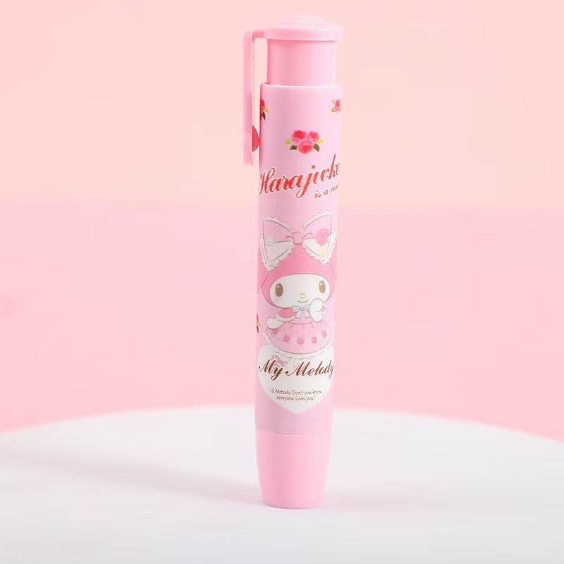 Borrador de prensa creativo Sanrio Hello Kitty Anime Kuromi Melody Cinnamoroll dibujos animados Kawaii papelería regalo suministros escolares de oficina