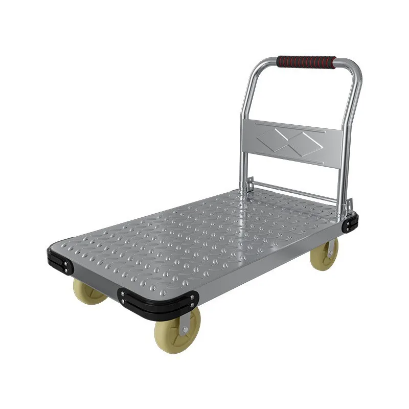 Foldable trolley for carrying goods, foldable portable thickened trailer, express delivery trolley, warehouse handling trolley