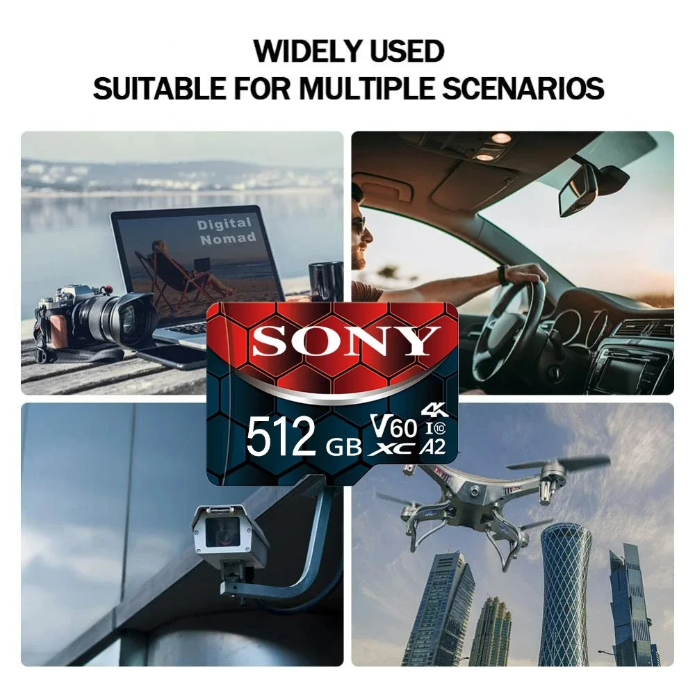 Choice SONY Micro Cards High Speed 2TB Memory Card 128GB Class10 V60 1TB 512GB for XIAOMI Phone/Computer/Camera Dropshipping