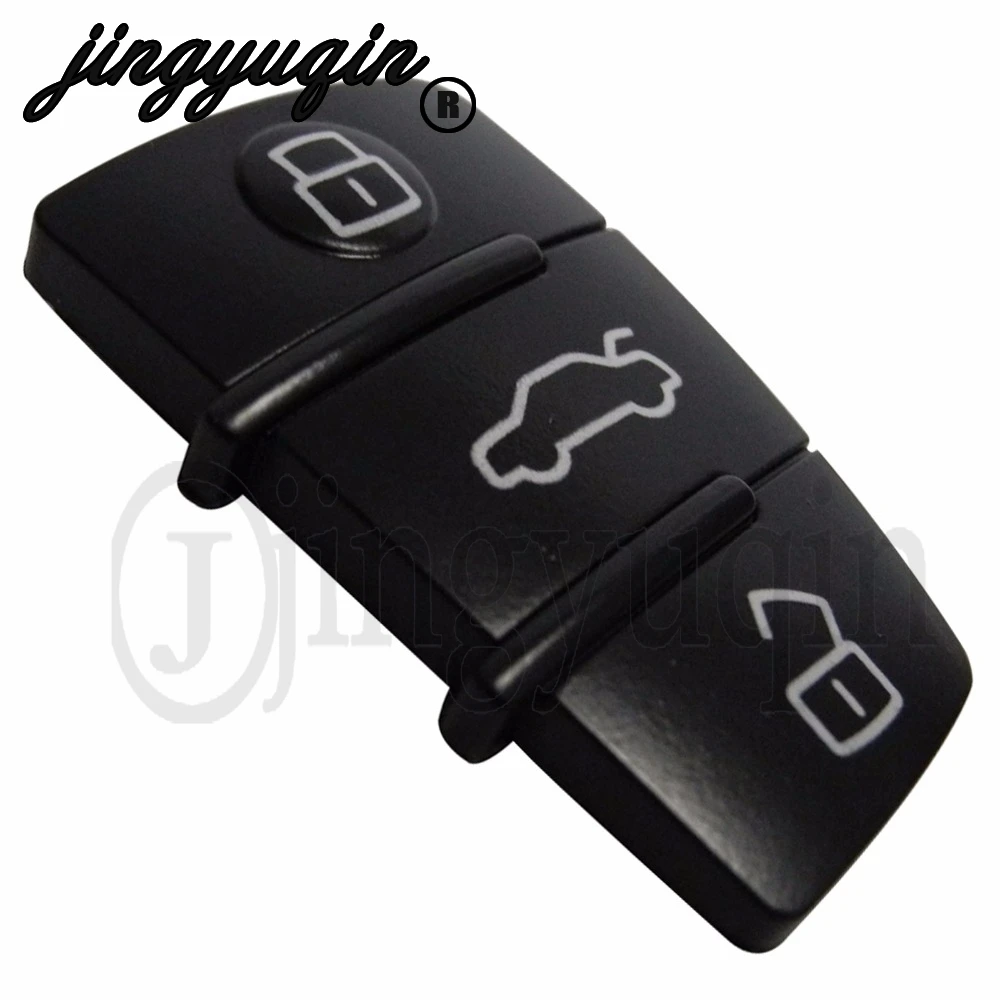Jingyuqin para audi a3 a4 a5 a6 a8 q5 q7 tt s linha rs almofada de borracha chave remota keyless fob 3 botão switchblade flip substituição