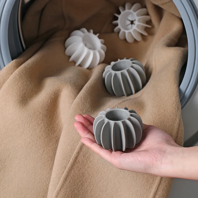 Boule de lessive en silicone réutilisable pour machine à laver, attrape-poils de chat, épilateur pour animaux de compagnie, vêtements, livres, outils