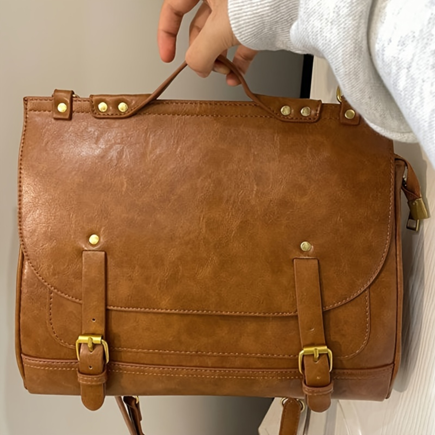 กระเป๋าเป้สะพายหลังสไตล์วินเทจสไตล์อังกฤษ Preppy, กระเป๋าสะพายหนังขี้ผึ้งน้ํามัน, กระเป๋าถือโรงเรียนและกระเป๋าสะพายข้าง