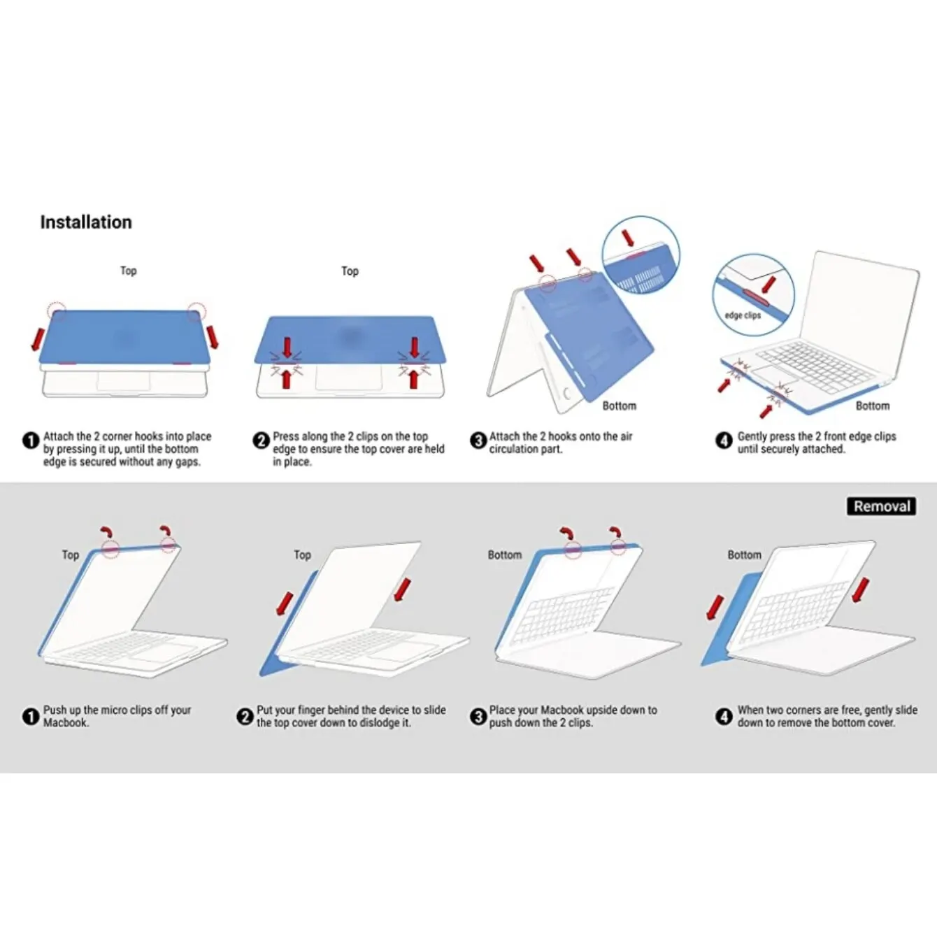 Caso Macbook transparente para computador, plástico rígido, tampa do laptop, compatível com Air Pro,13 ", 14", 15 ", 16"