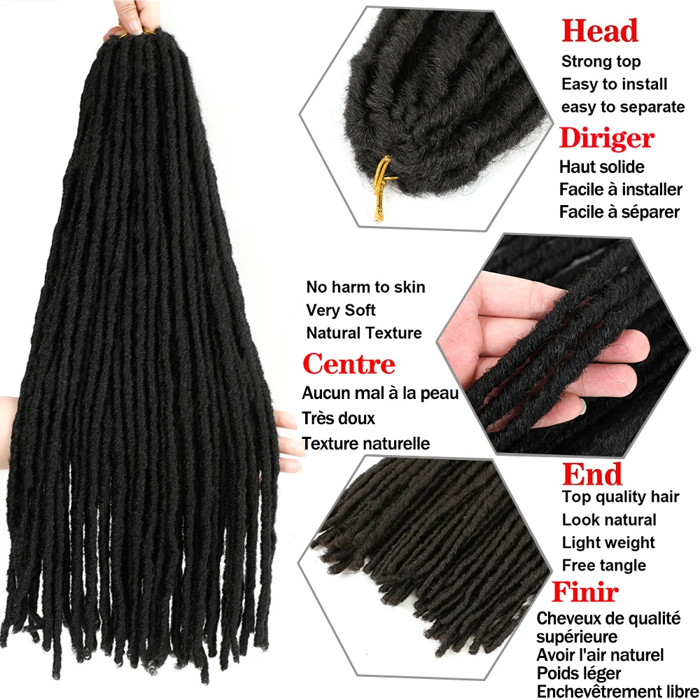 ถักโครเชต์ต่อผมเปีย Dreadlocks Ombre สีน้ำตาล X-TRESS ตรงนุ่ม Faux Locs Braids ผมสำหรับผู้หญิง