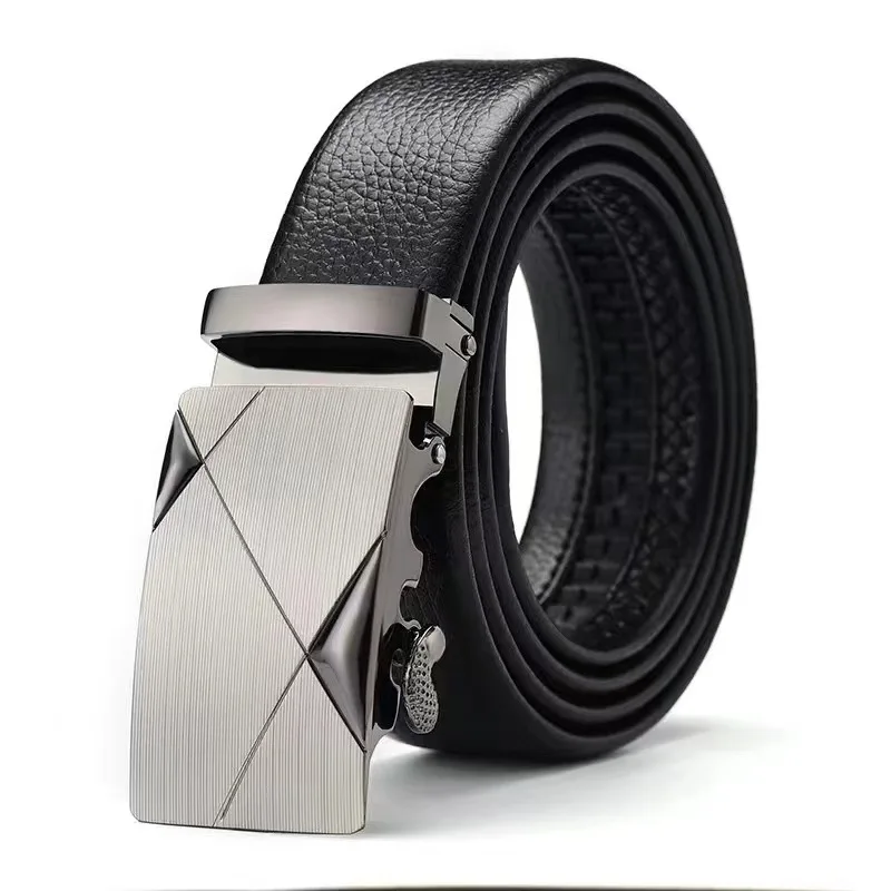 Cinto masculino fivela automática imitação de couro cinto moda clássico versátil na moda cinto de calças