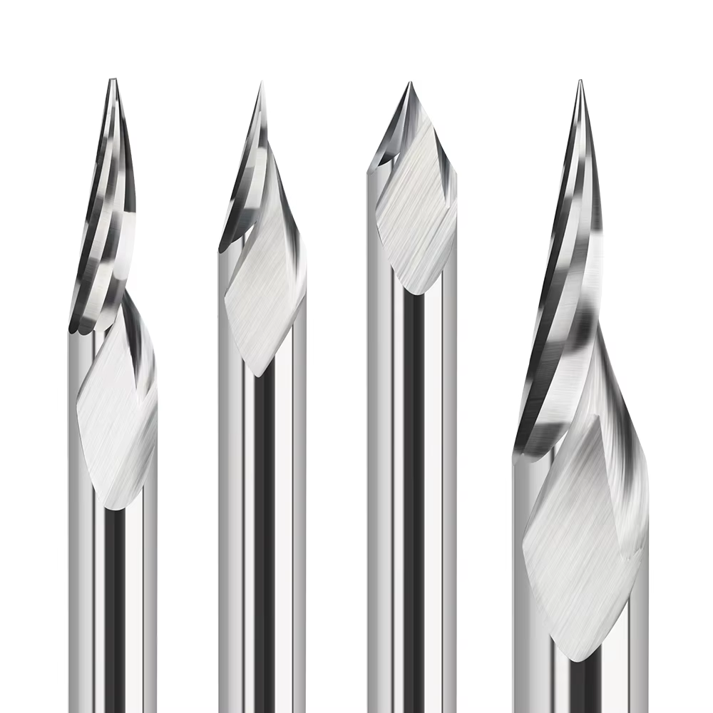1pc 3.175 millimetri Gambo V Forma Punta Intagliare Fresa 20/30/45/60 Gradi Fresa In Carburo di Tungsteno Router Bit PCB 3D Punta di Incisione