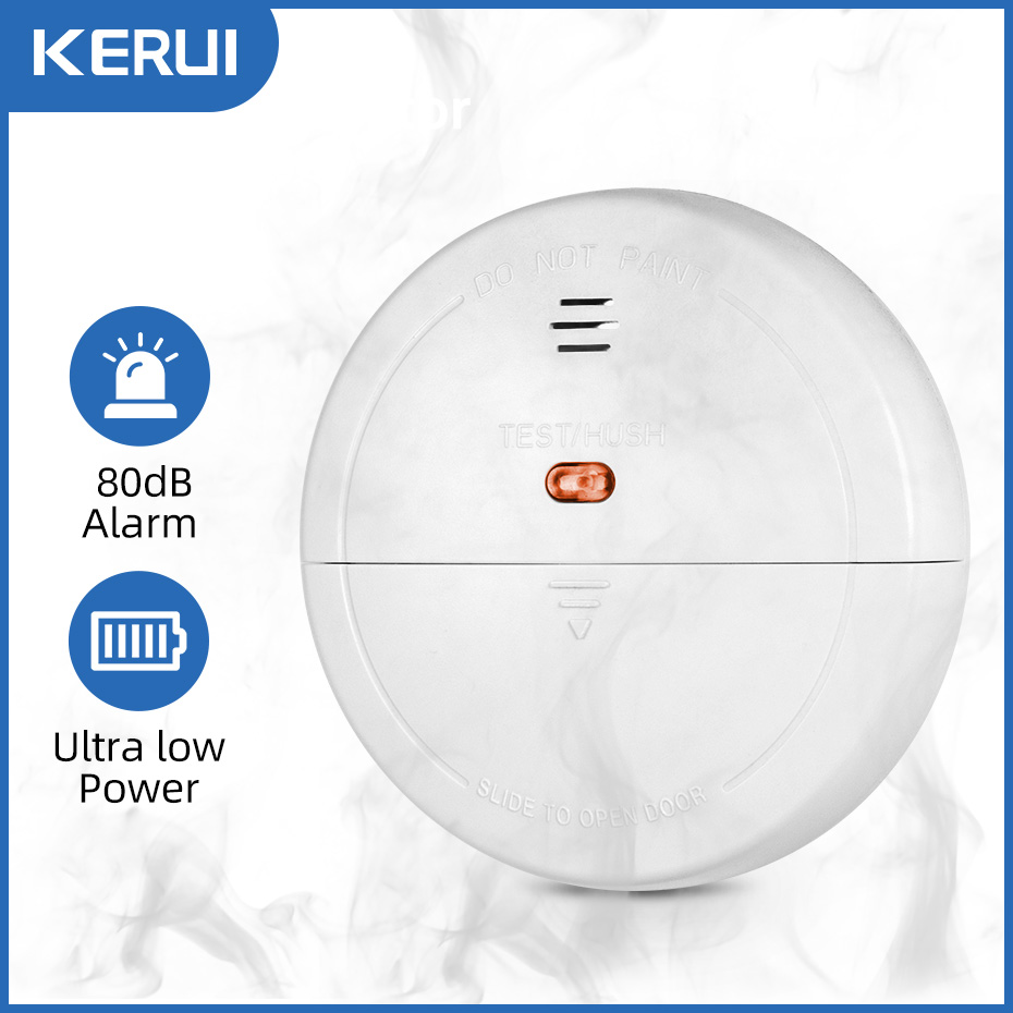 KERUI ワイヤレス 433MHz 煙火災探知機ホームキッチンセキュリティ煙センサー警報 GSM Wifi 警報システム用独立して使用