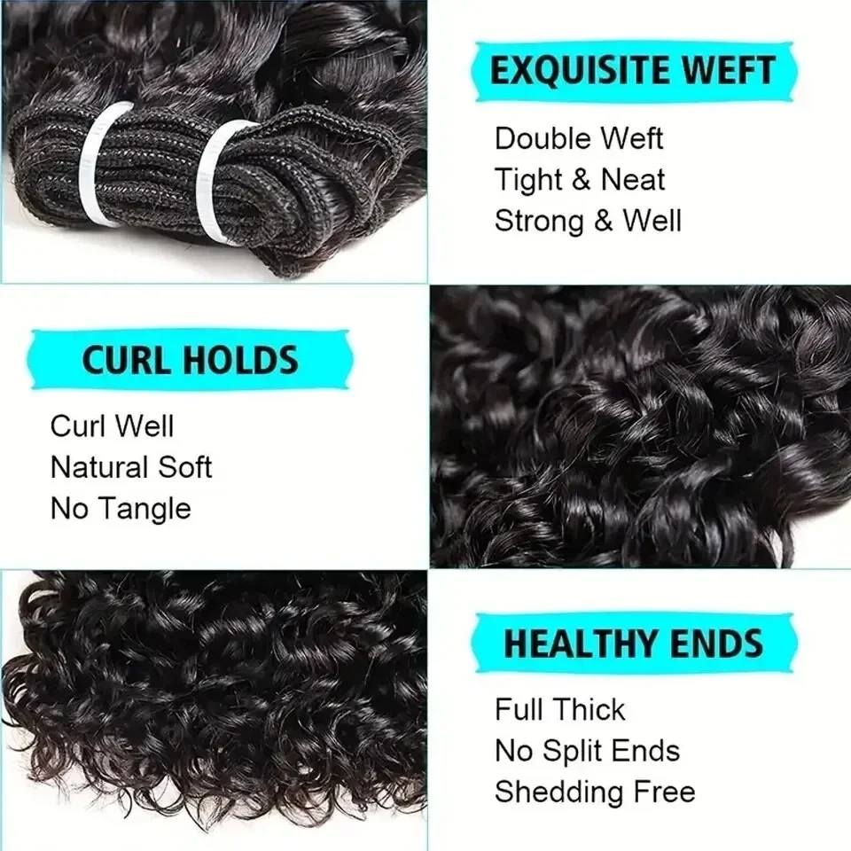 Cabelo brasileiro curto kinky curl pacotes com fecho 100% não processado extensão de trama de cabelo humano cor natural cabelo virgem