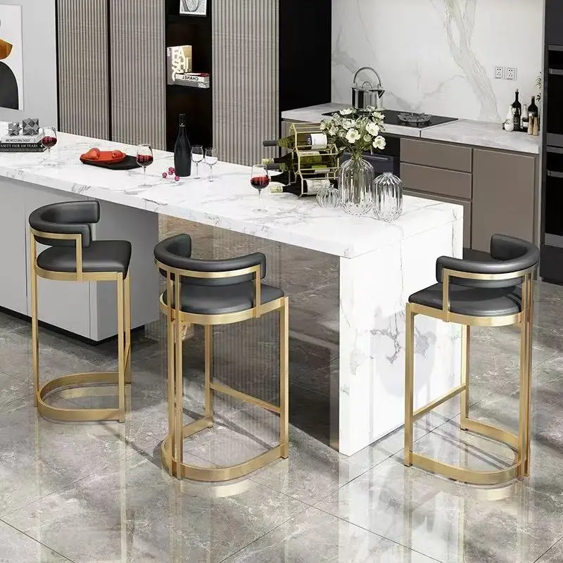 리셉션 럭셔리 바 의자 북유럽 골드 인체 공학적 북유럽 등받이 높은 의자 산업 현대 카운터 Sillas De Bar 가구