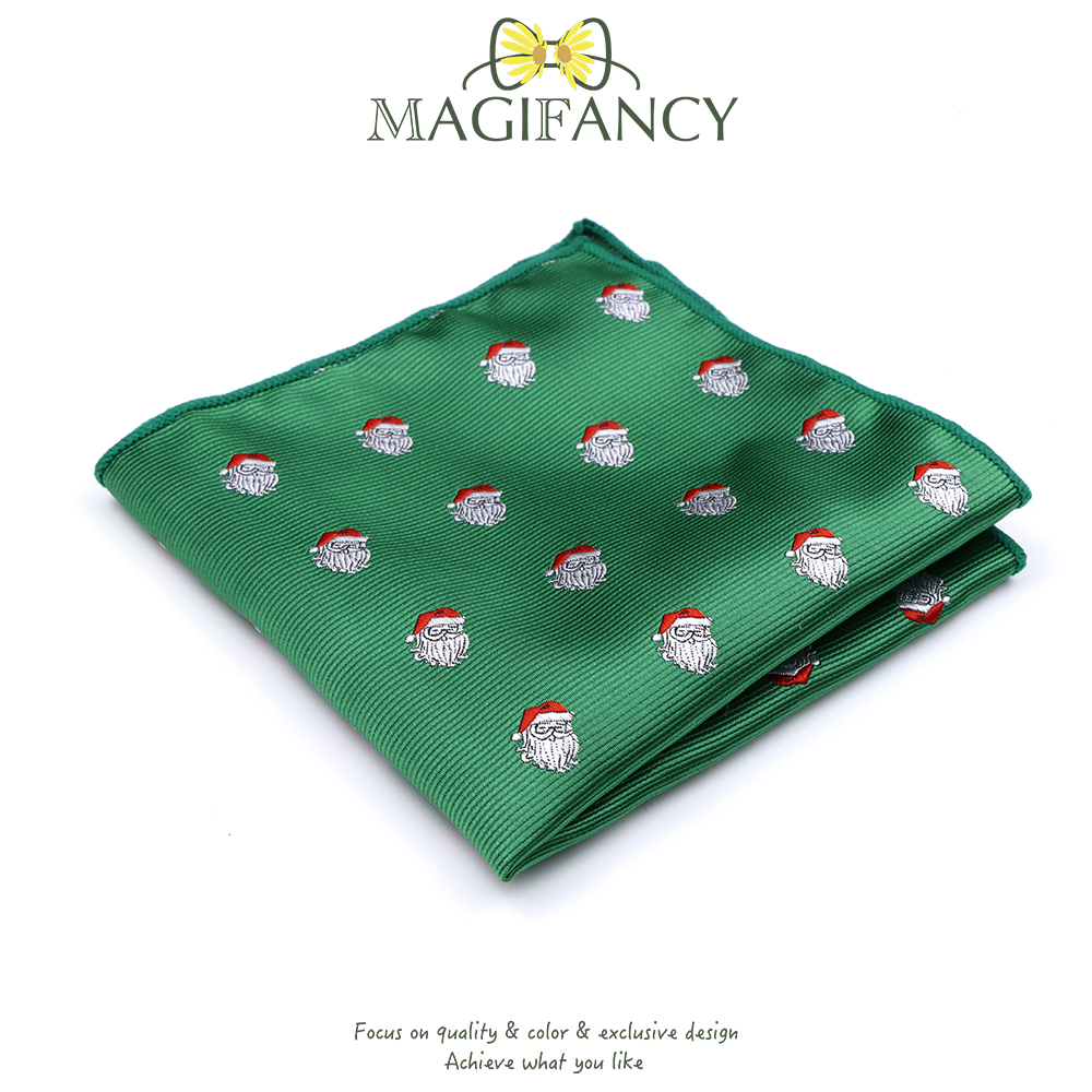 แฟชั่นร้อนคริสต์มาส Jacquard ผ้าเช็ดหน้า 22 ซม.ต้นไม้กวางโพลีเอสเตอร์ผู้ชาย Pocket Square Tuxedo ชุดงานแต่งงานอุปกรณ์เสริมของขวัญ