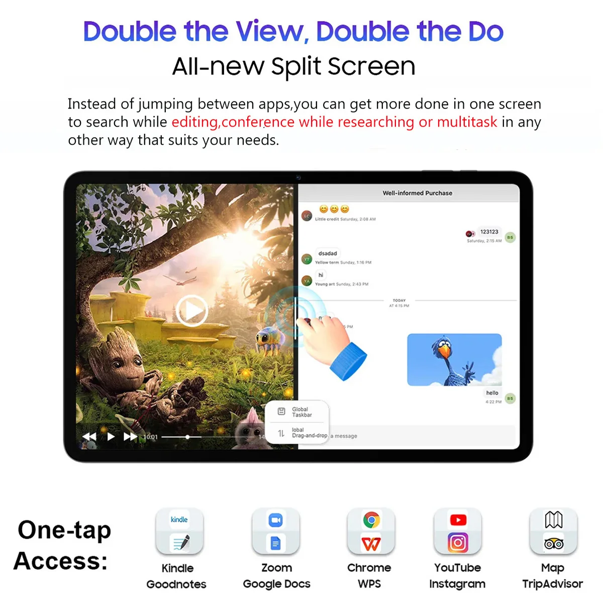 Global Version 14 นิ้วแท็บเล็ตพีซีหน้าจอขนาดใหญ่ 1920x1200 IPS 16 + 512GB แท็บเล็ต 14 "Android 14 4G LTE เกมการศึกษา PAD 12000mAH แบตเตอรี่