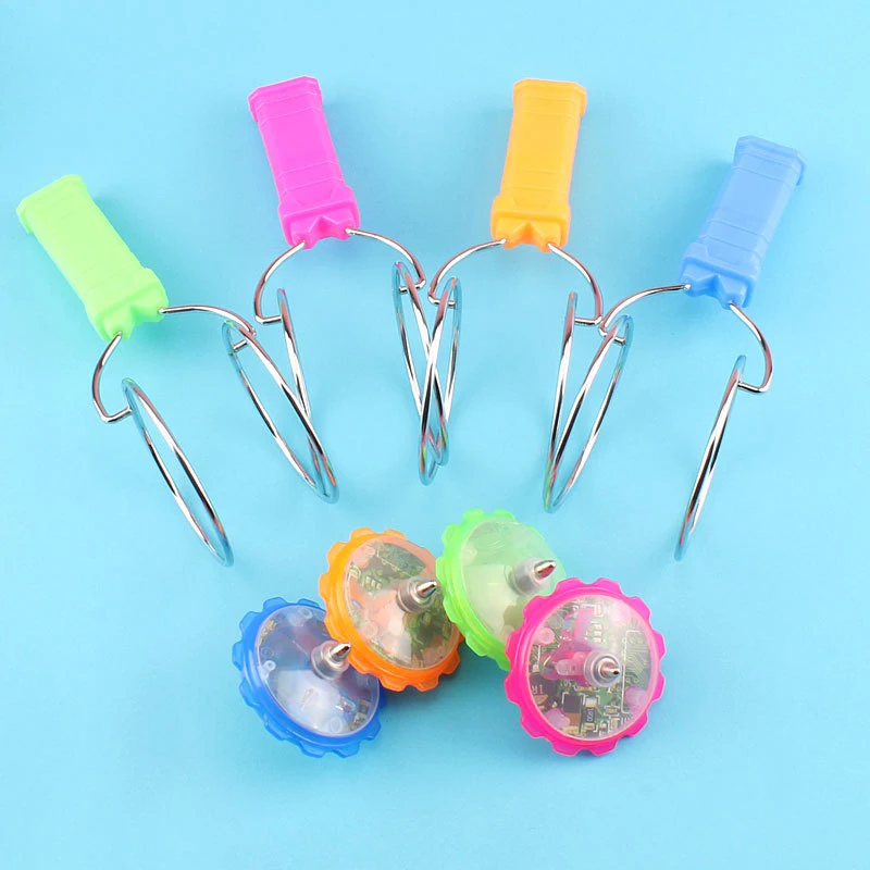 LED Magic Magnetic Orbit SPINNING TOP ของเล่น Creative Hand Cranked สี Luminous SPINNING ของเล่นเด็กของขวัญวันเกิด