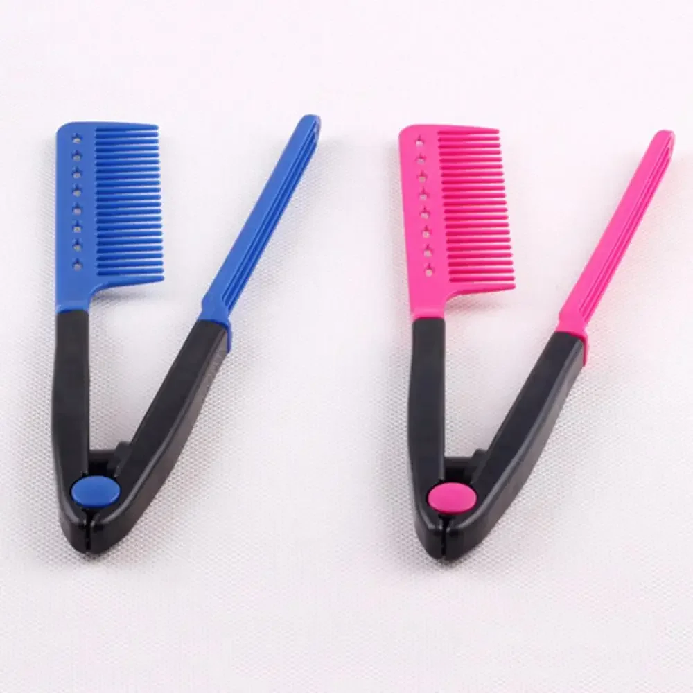 1 pçs dobrável tipo v alisador de cabelo escova diy ferramenta cabeleireiro pentes estilo cabelo natural curling pente cabelo