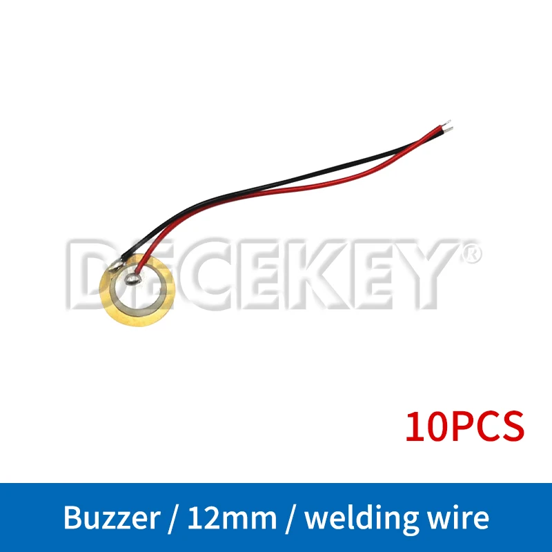 Placas de oblea de cerámica piezoeléctricas con cable, diámetro 12MM 15MM 18MM 20MM 27MM 35MM 50MM altavoz zumbador de cobre, 10/20 piezas
