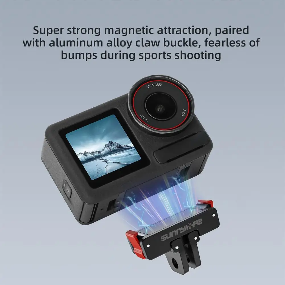 Magnetic Quick Release Adapter Base For DJI Osmo Action 5 Pro Stable Installation Foldable Quick-release Two Claw Mount Adapter