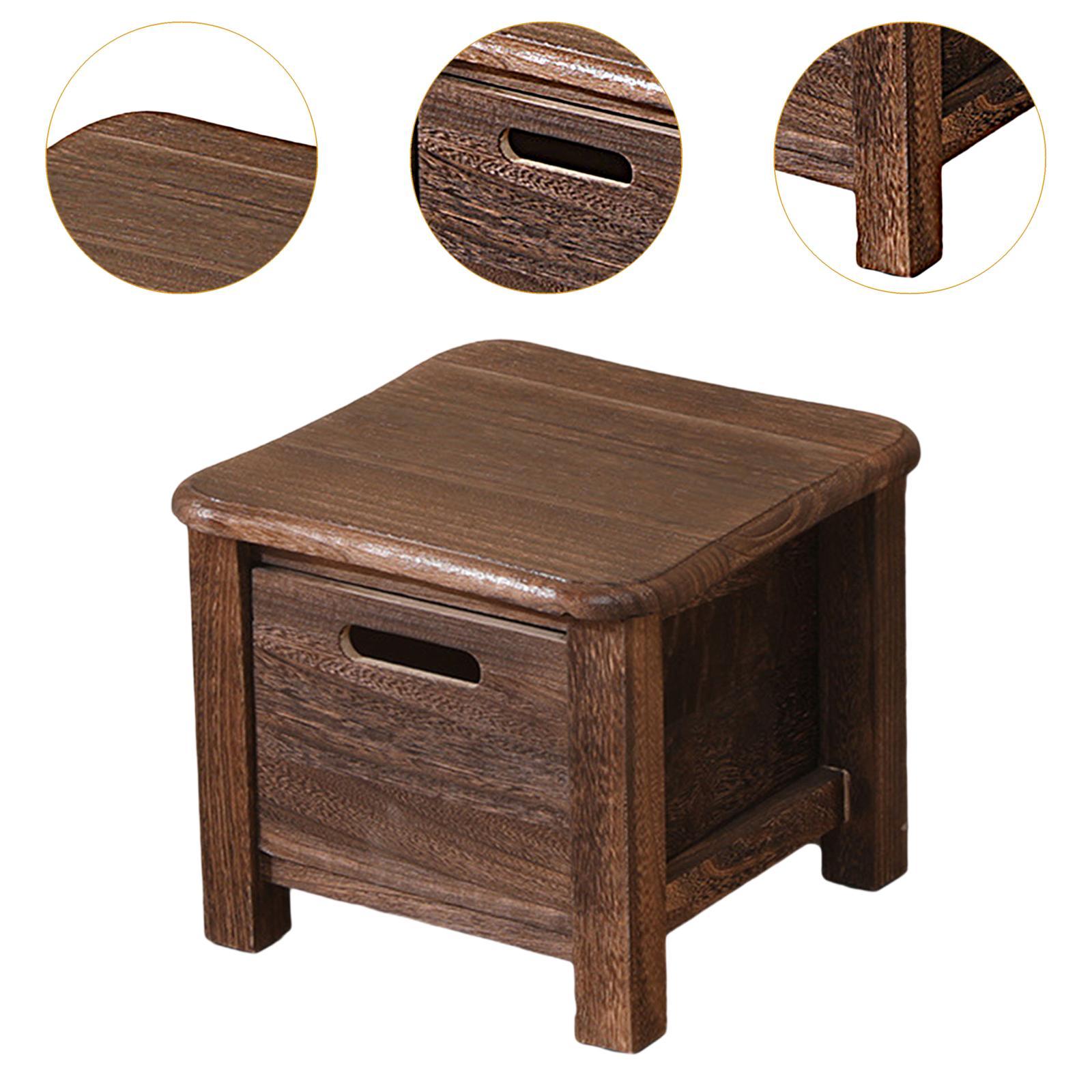 Wooden Storage Stool Decor Household Small Stool for Apartment Office Indoor