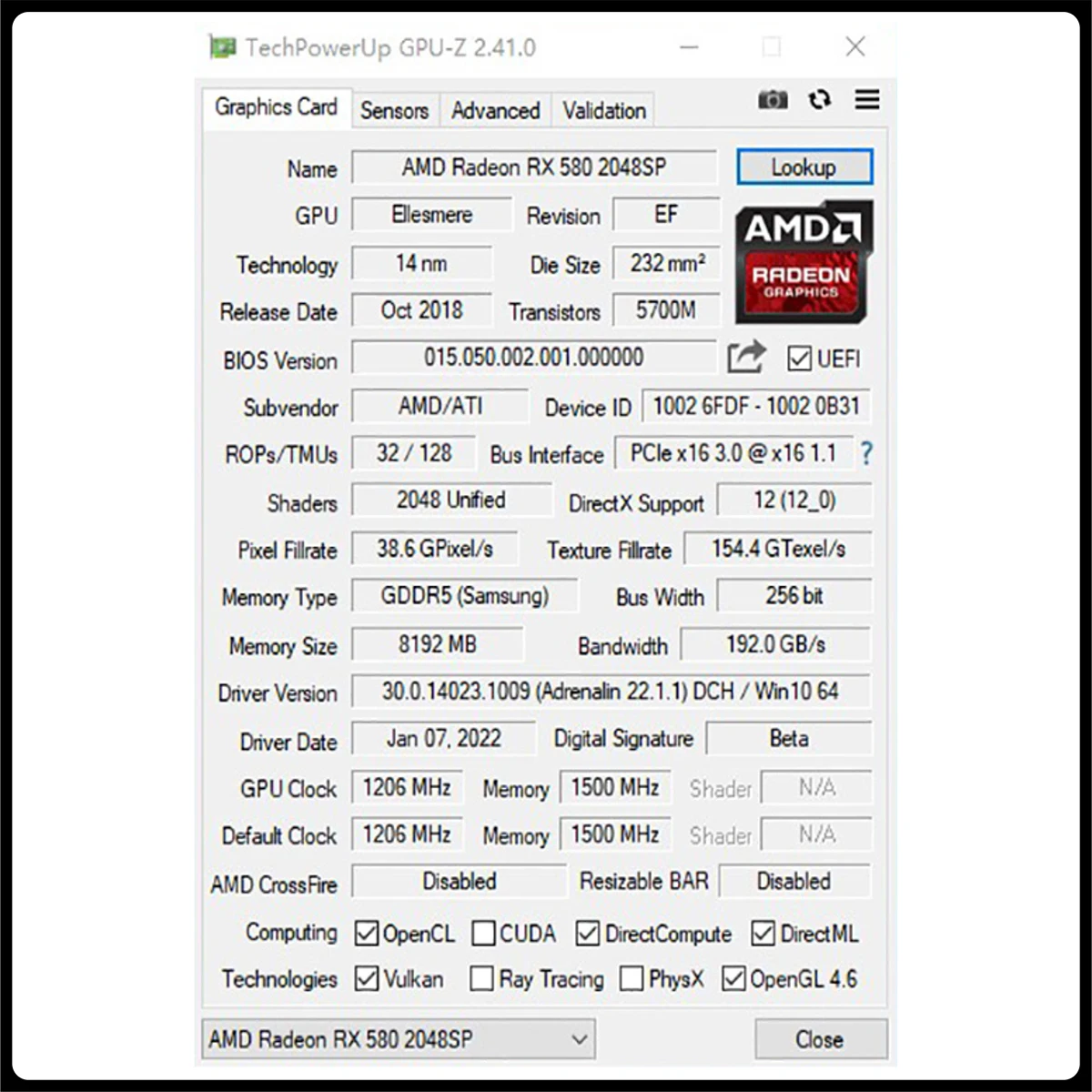 Kinology RX580 8 GB 2048 SP Graphics Card RX588 GPU 8G Gaming Video VGA GDDR5 AMD Radeon RX 580 8GB 2048SP