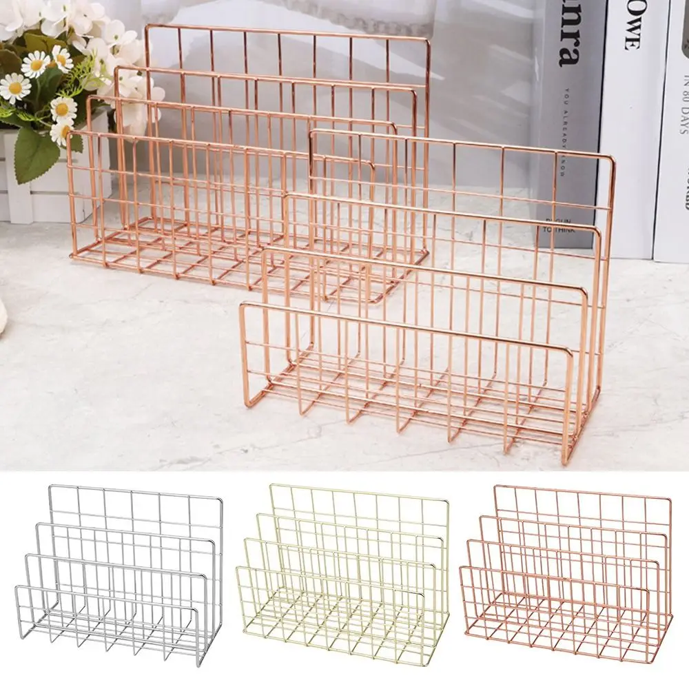 Multicolor Iron Bookshelf Multi-porpose 3 Compartments Book Rack Iron Art Installation Free Magazine Organiser Shelf