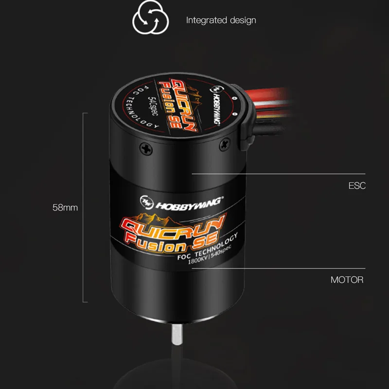 Hobbywing quicrun fusion se 1200kv/1800kv motor sem escova com sensor embutido 40a esc 2 em 1 à prova d'água para peça de carro 1/10 1/8 rc