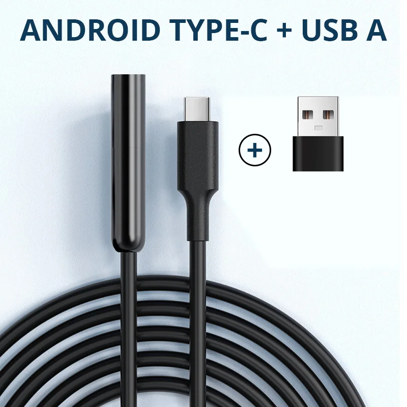 KERUI-cámara endoscópica con conector de TYPE-C para teléfono Android, PC, OTG, endoscopio Industrial, Mini cámara para inspección de tuberías, 7MM