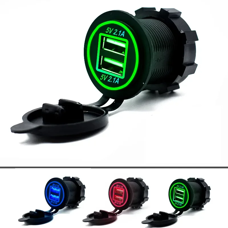 5V 4,2A 12V Dual USB Autoladegerät mit Panel Wasserdichtes Netzteil Steckdose für Fahrzeug Boot LKW Motorrad