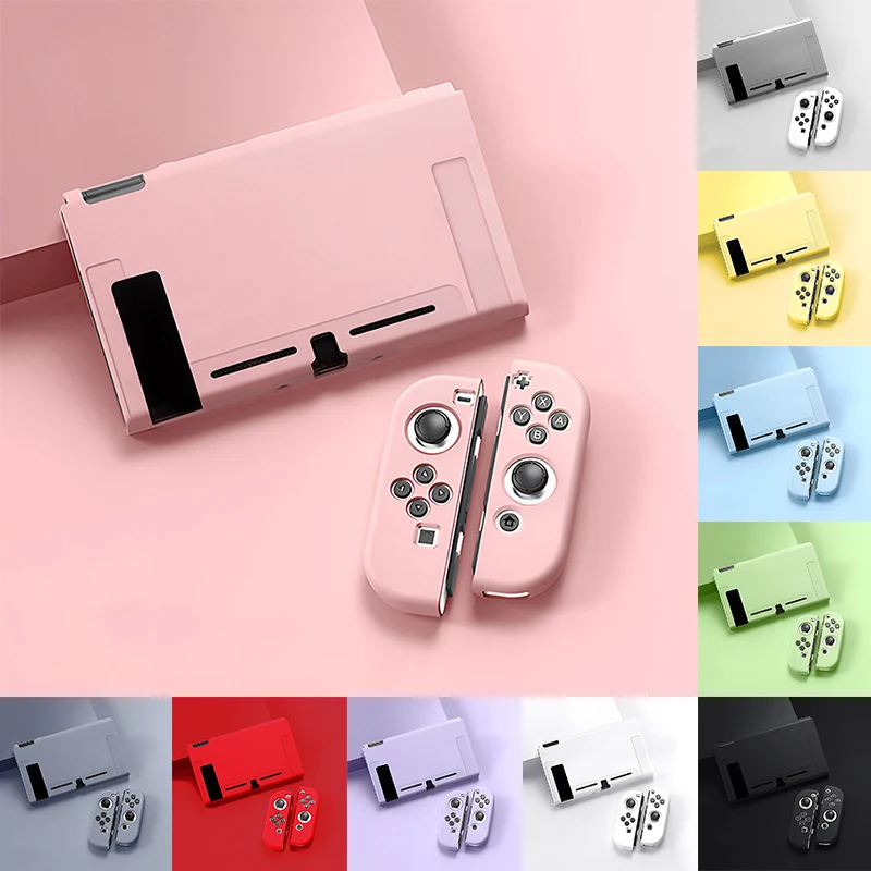 Funda protectora Compatible con consola Switch OLED y Joy-Cons, Switch se puede insertar en la base con carcasa