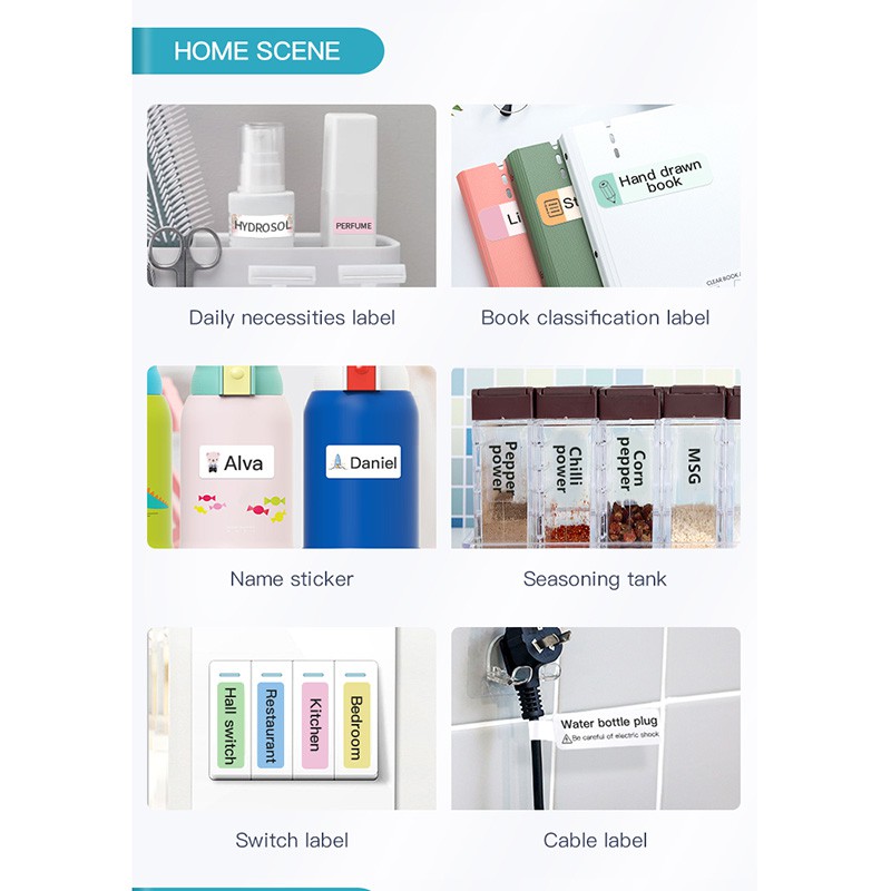 NIIMBOT D11/D110/D101 Transparent Chroma Sticker Paper 12-15mm Width Waterproof And Oil Proof Household Storage Classification